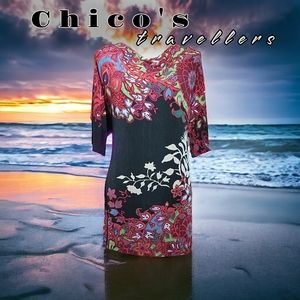 Chico's travellers Cowell Neck Half Sleeve Tunic